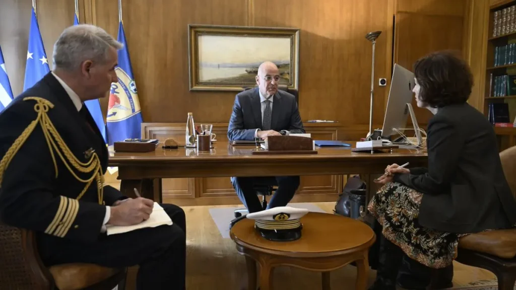 Greek Defense Minister Nikos Dendias Nikos Dendias met with French Ambassador to Athens