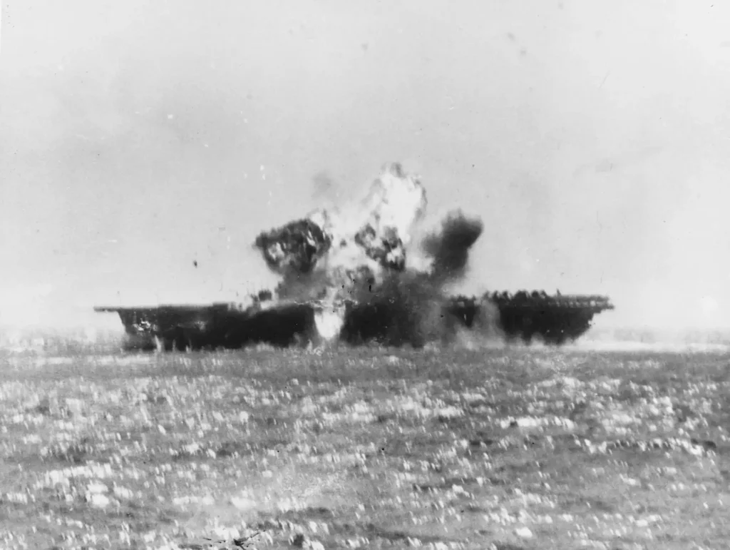 kamikaze aircraft explodes