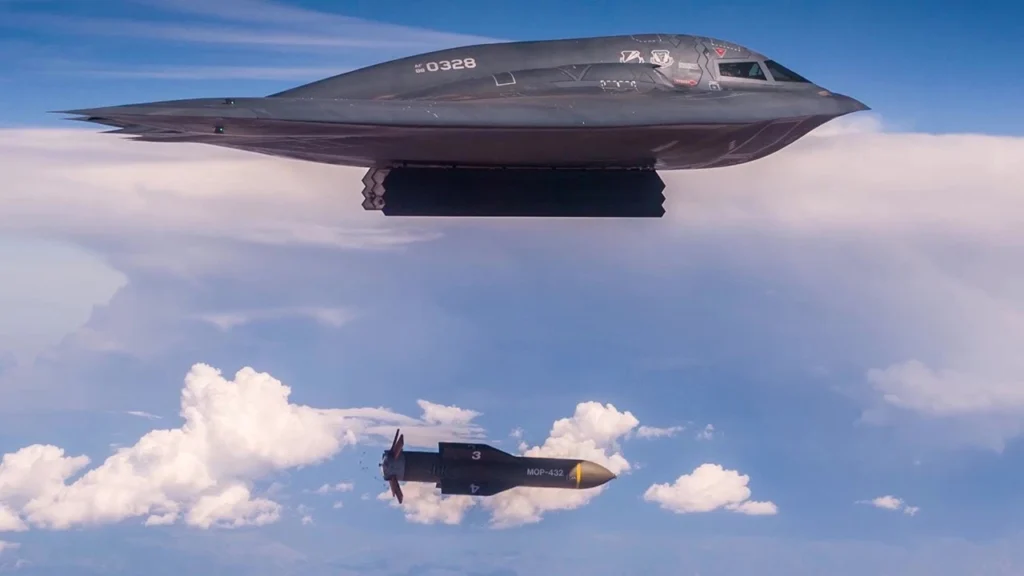 B-2 Spirit Dropping Bunker Buster Bomb