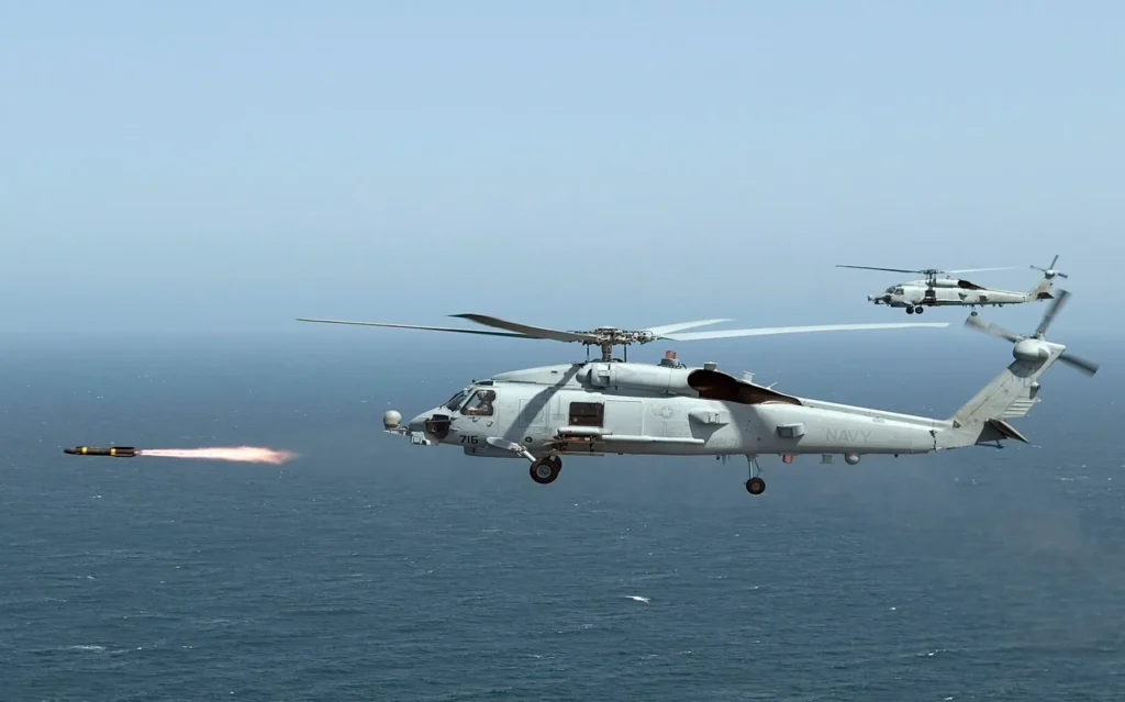 mh-60 seahawk firing hellfire missile