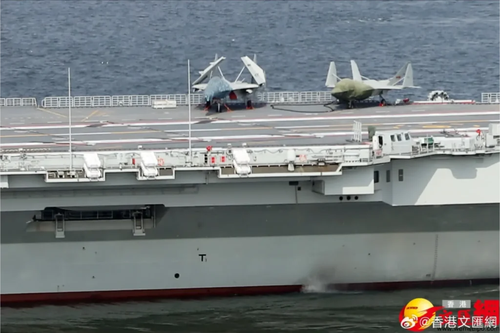 J-35 and J-15 on Fujian Aircraft Carrier