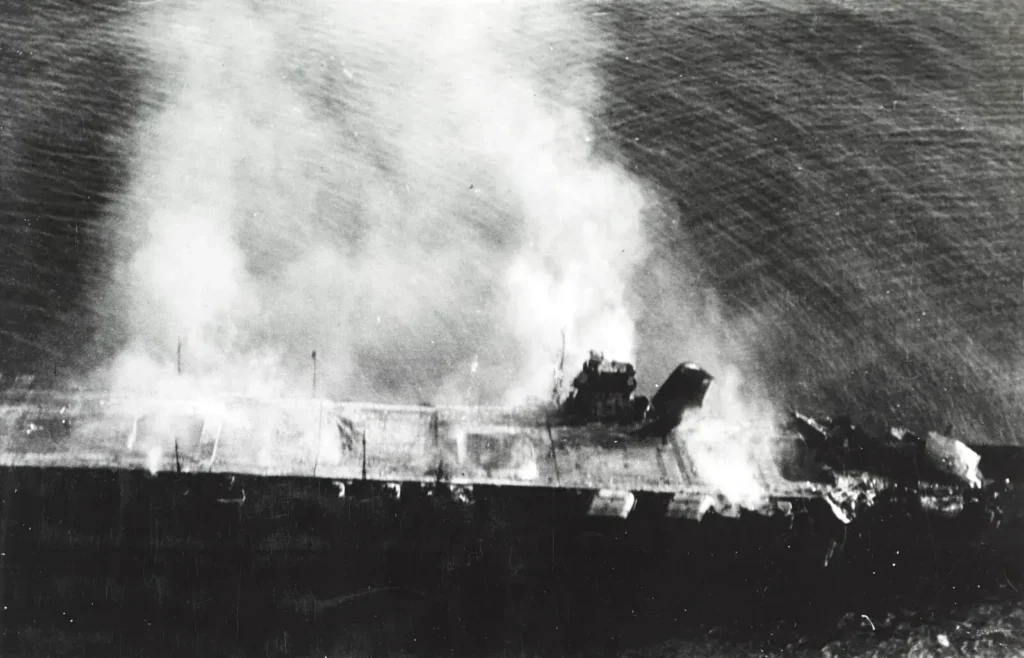 Japanese aircraft carrier Hiryu sunk