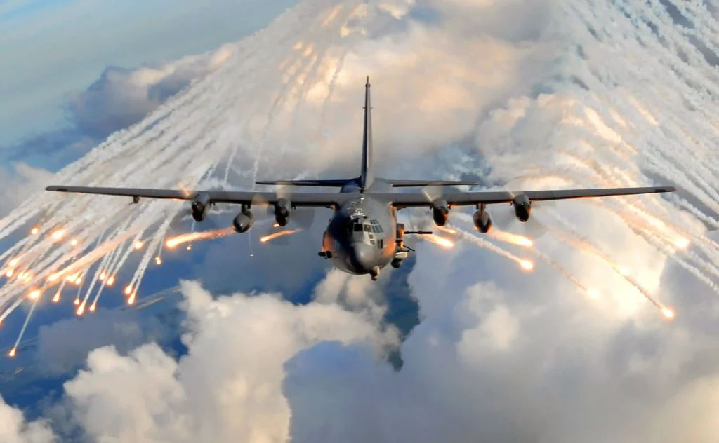 AC-130u-spooky releasing flares