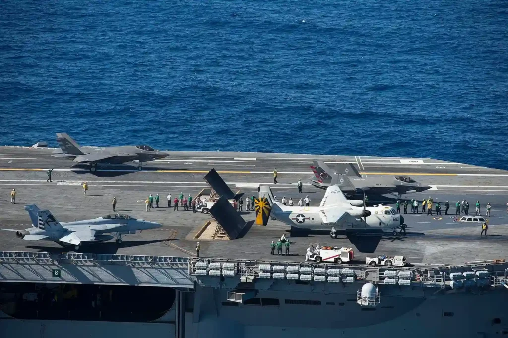 Aircraft launching from USS Nimitz Aircraft launching from USS Nimitz