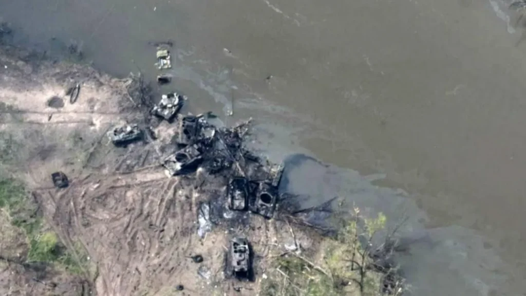 Russian tanks destroyed in ambush
