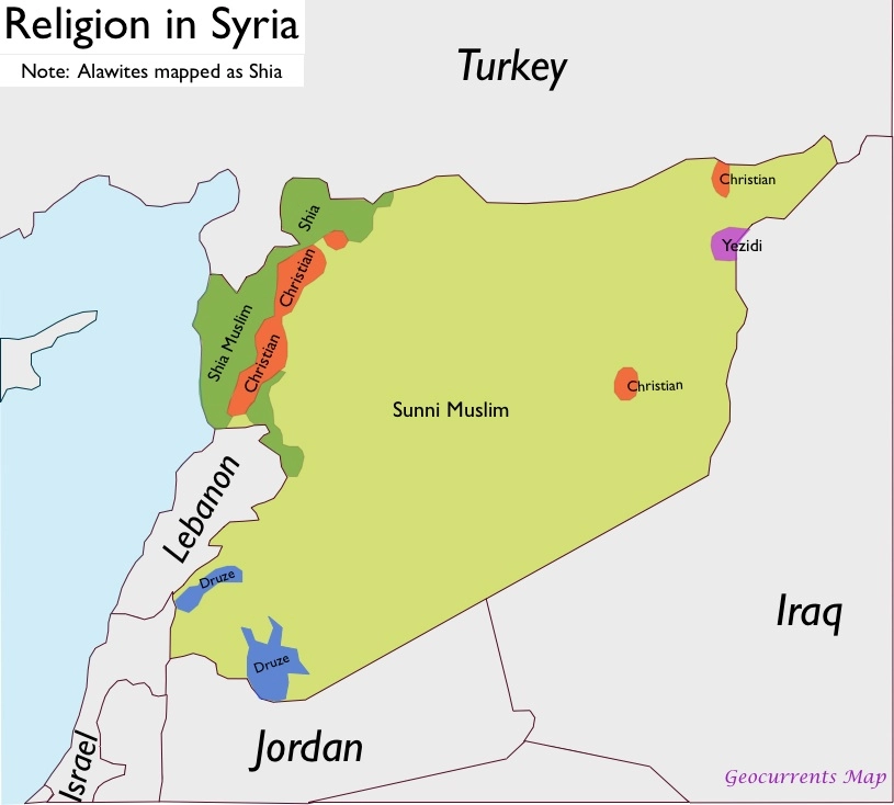 Syria Religion Map syria religion map