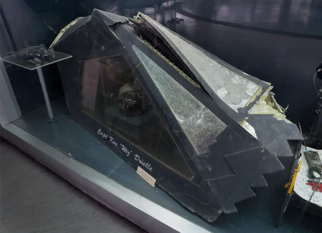 The wreckage of the F-117 nighthawk