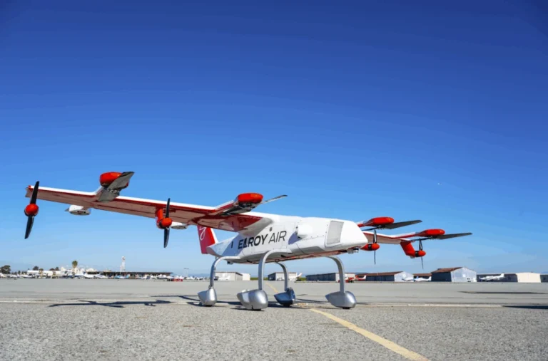 Elroy Air Cargo Drone sits ready on the runway