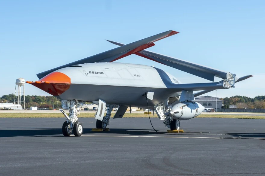 MQ-25 Stingray ground testing at Chambers Field, Norfolk.