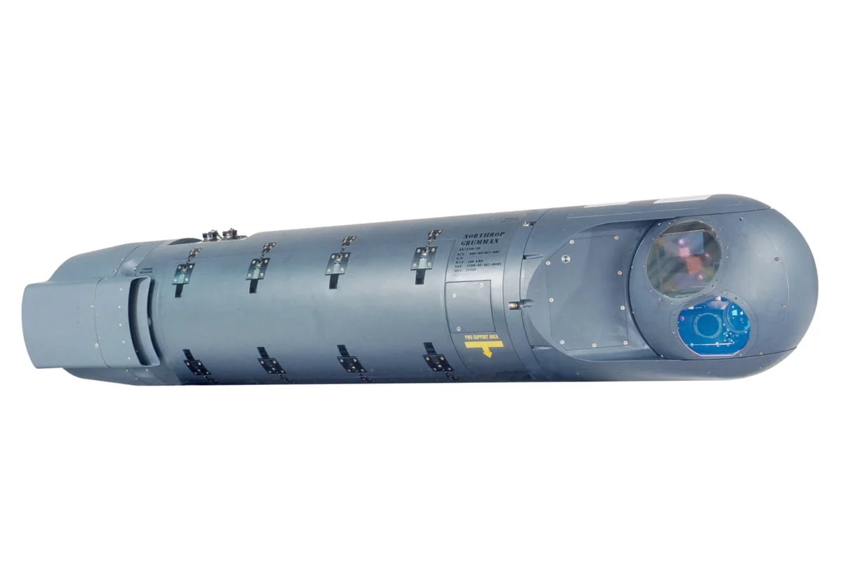 rafael litening 5 targeting pod closeup Close-up of Rafael Litening 5 targeting pod