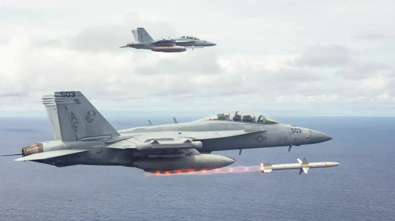 EA-18G Growler fired two AGM-88 HARM