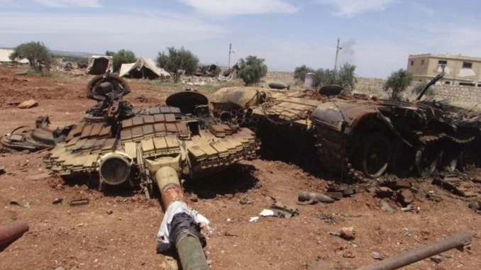 TB2 drone destroy syrian T 90 Turkey TB2 drone destroy Syrian T-90 Tank
