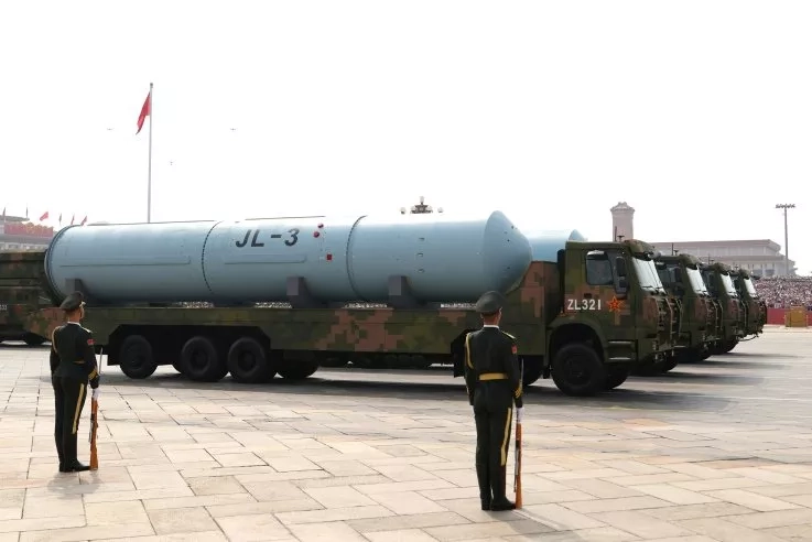 The Chinese JL-3 submarine-launched ballistic missile on September 3, 2025.
