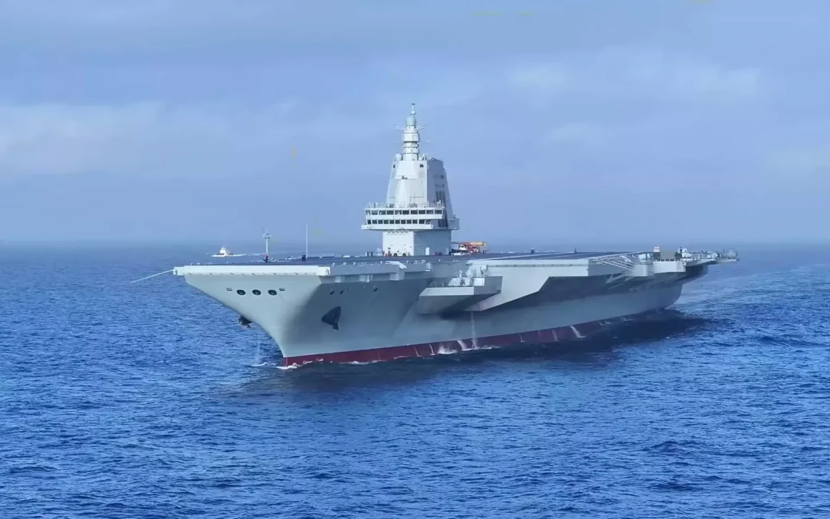 fujian aircraft carrier china Fujian carrier with stealth jets, AEW&C, anti-submarine aircraft, and drones.