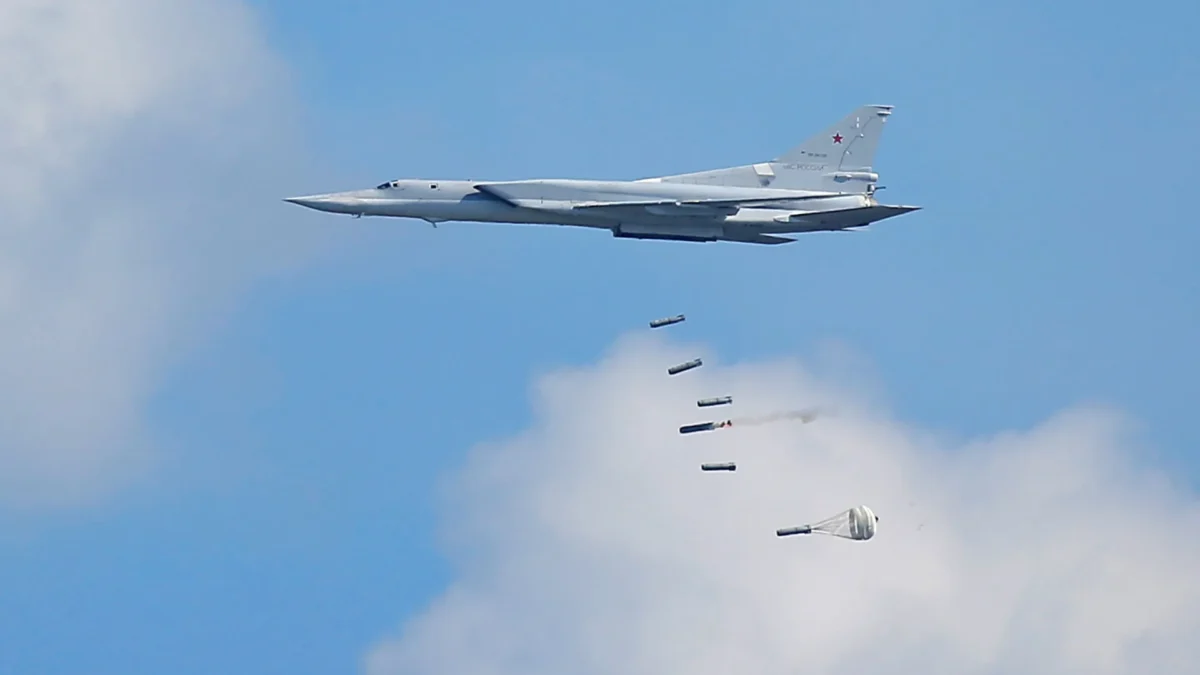 a russian Tu-22m3 dropping bomb