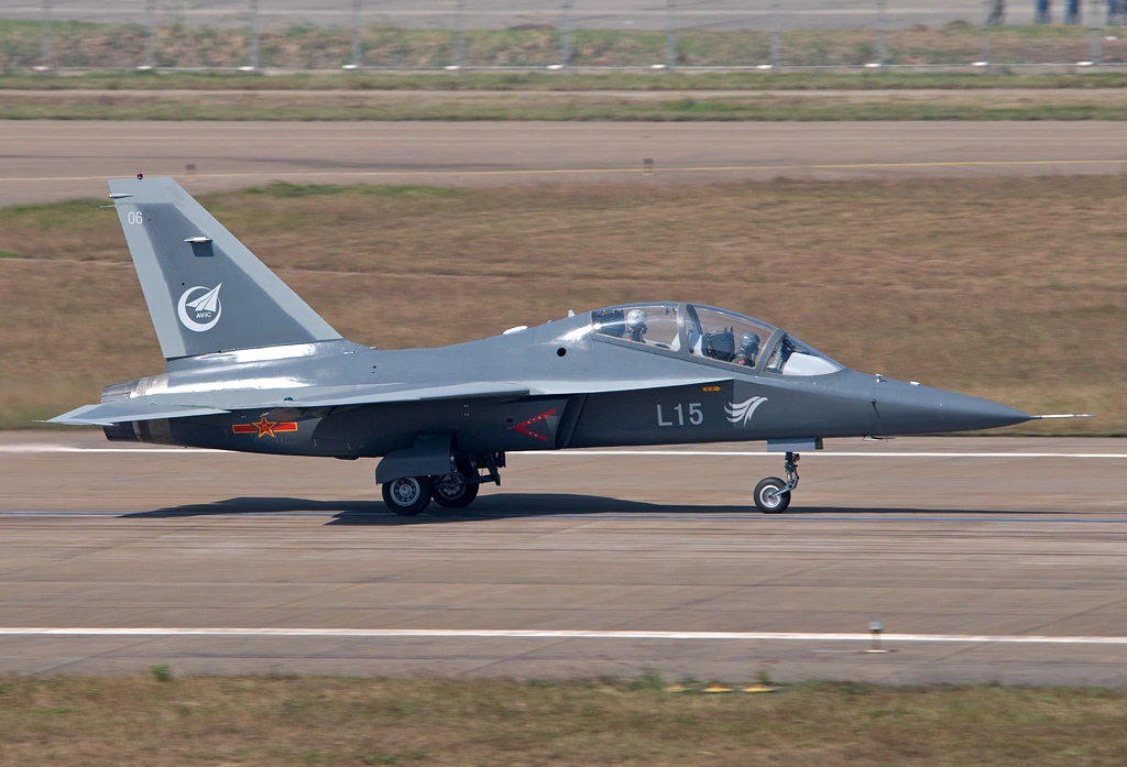 Hongdu L-15 Falcon advanced jet trainer.