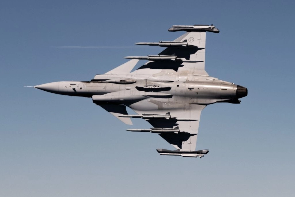 gripen fighter jet A Saab Gripen fighter jet