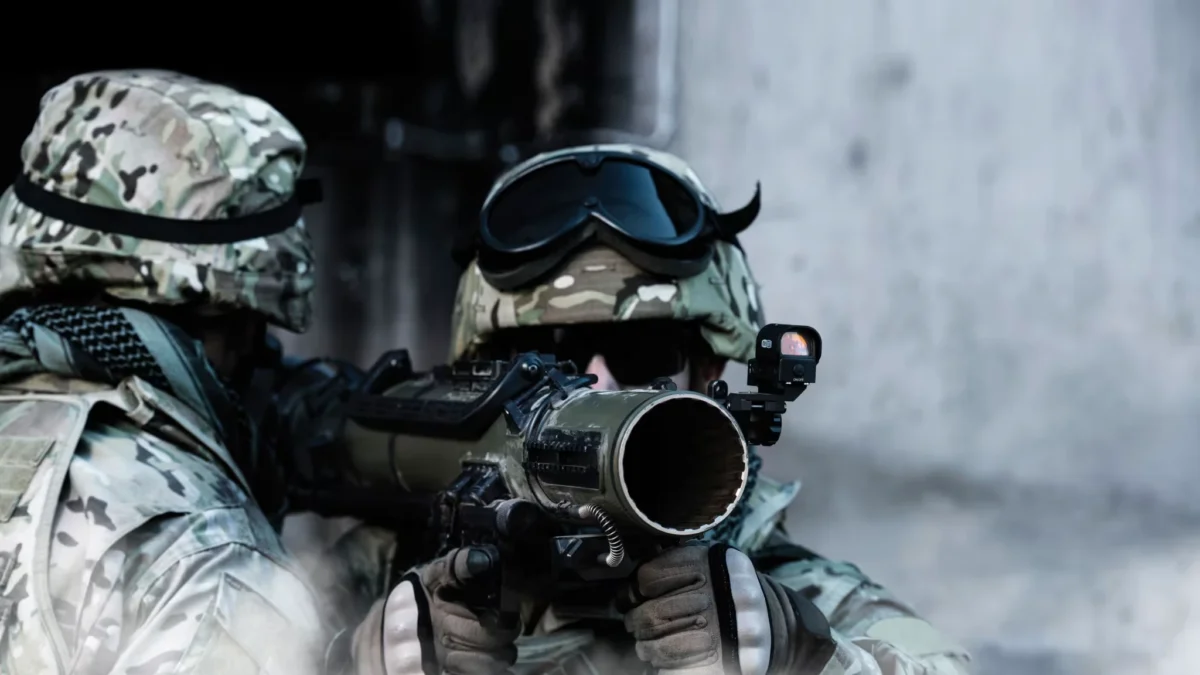 The Carl-Gustaf M4 shoulder-fired weapon 