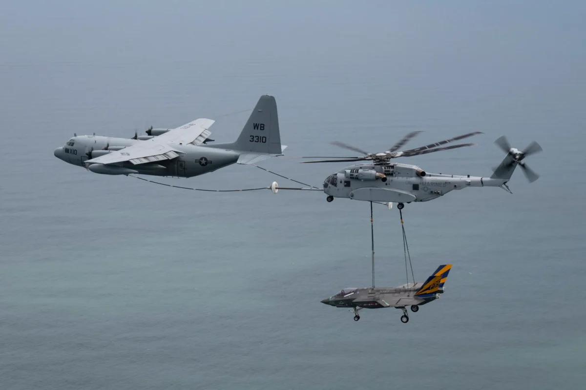 ch-53k helicopter carried  f-35c
