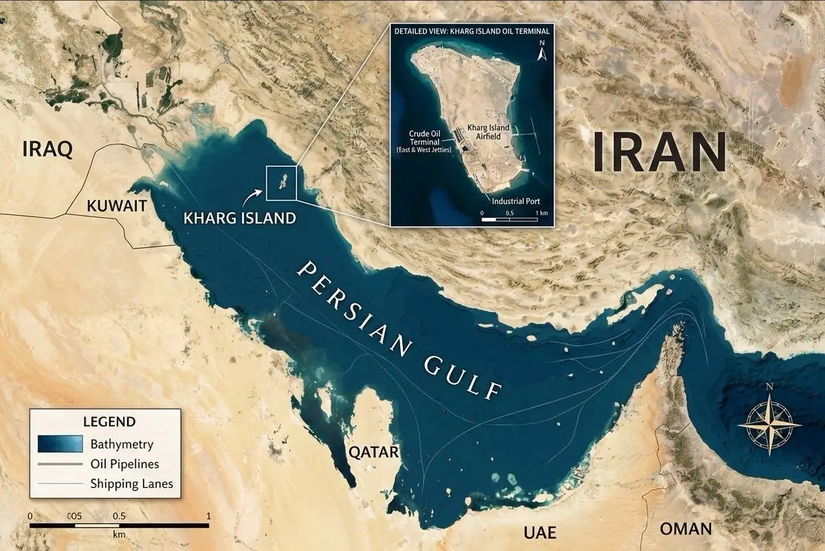 kharg island map
