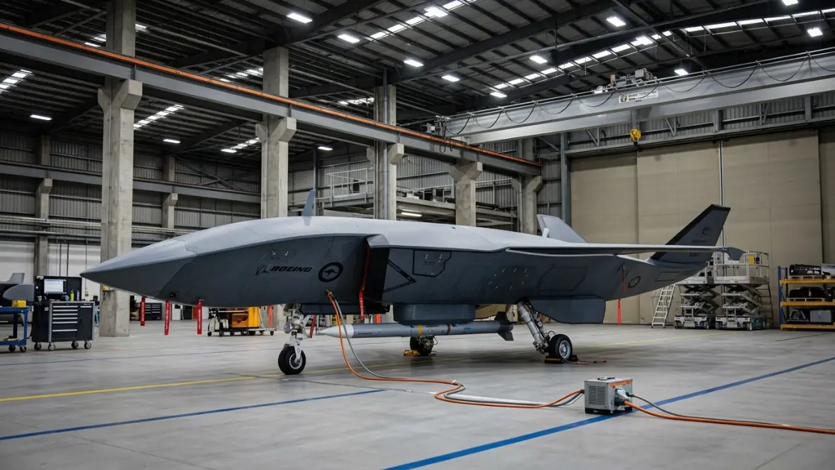 Boeing Unveils MQ-28 Ghost Bat Drone Armed With AMRAAM Missiles