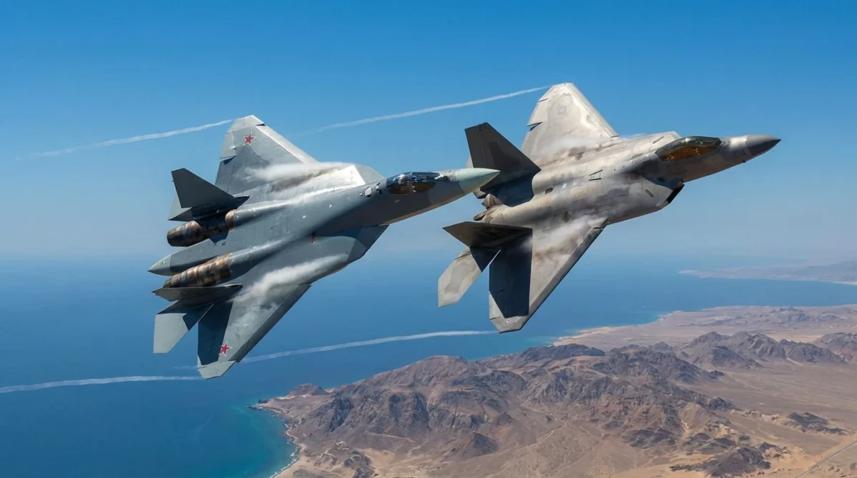 Su-57 felon vs F-22 raptor