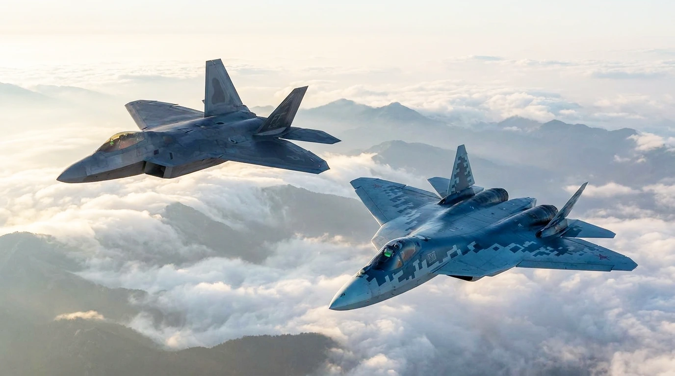 Su-57 vs F-22 stealth fighter