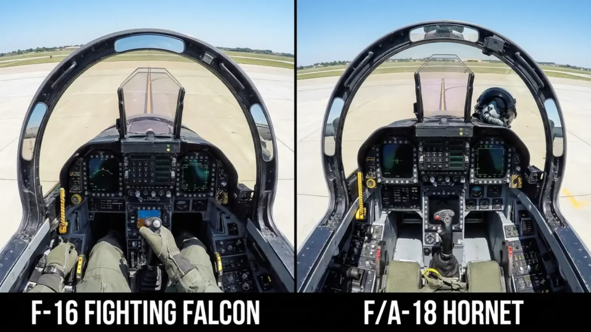 f 16 vs f 18 cockpit f-16 vs f-18 cockpit