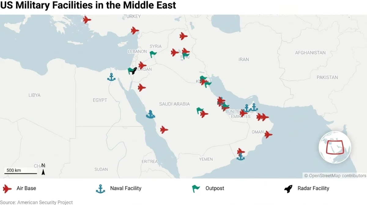 US Military Bases in Middle East Map