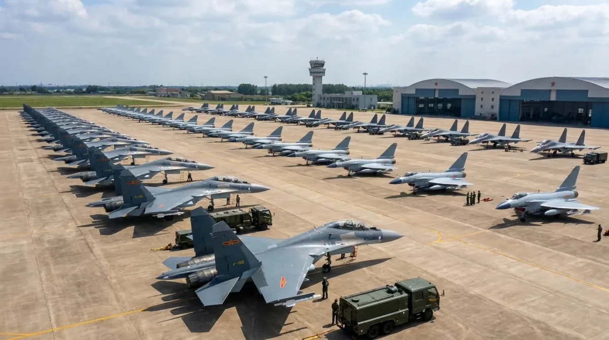 Chinese J-16 and J-10 fleet