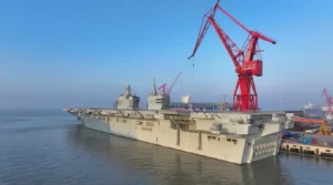 china type 076 amphibious warship launch