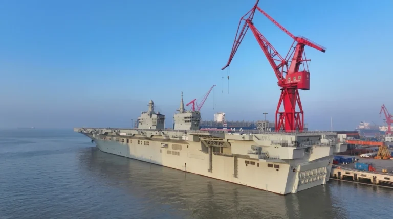 china type 076 amphibious warship launch